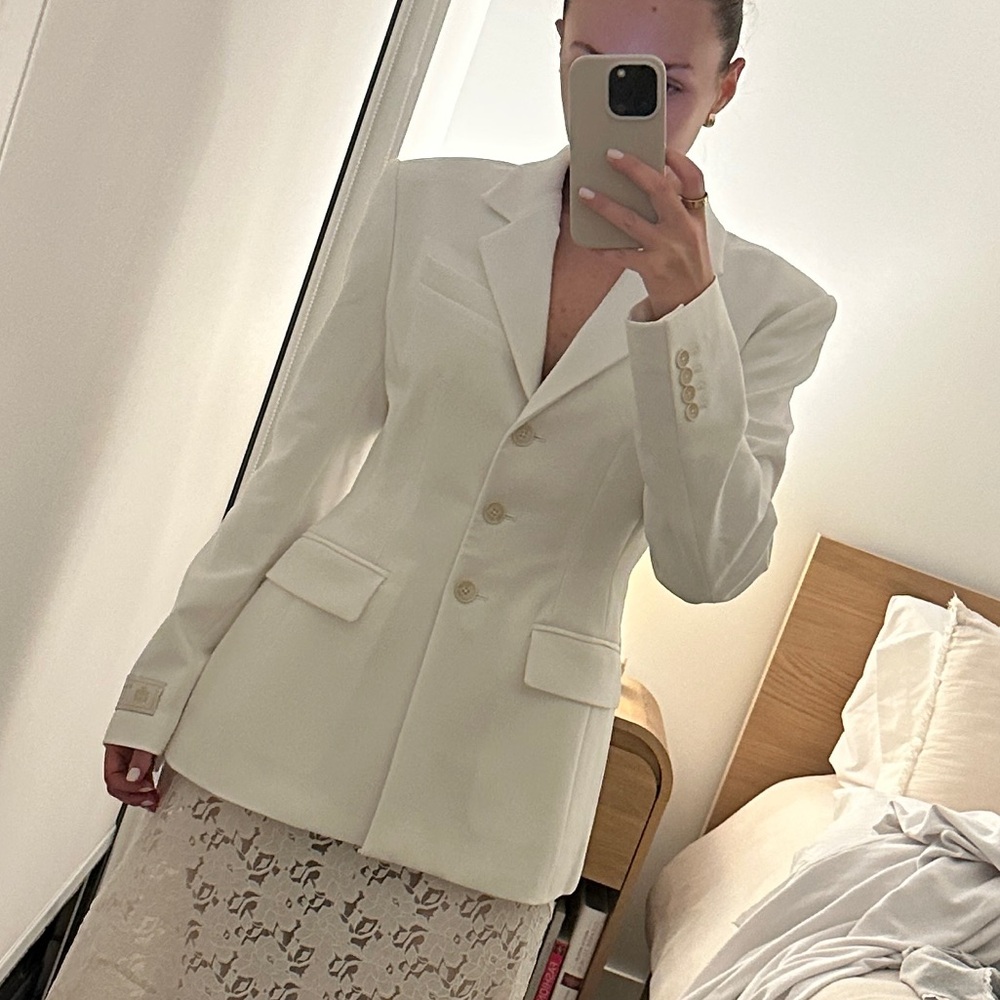 Babaton White Blazer